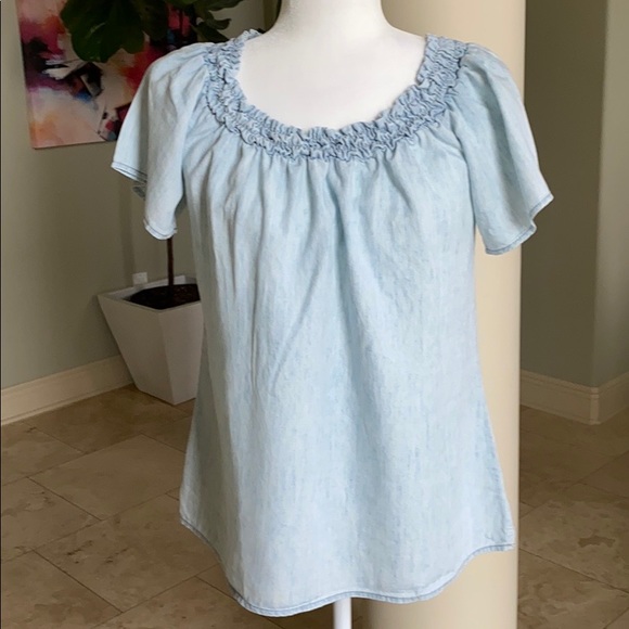 Off the Shoulder Denim Top Michael Stars - Picture 2 of 8
